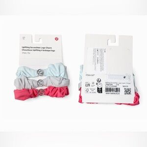 lululemon athletica Uplifting Scrunchies Logo Charm 3-Pack - Pink, Blue, Gray